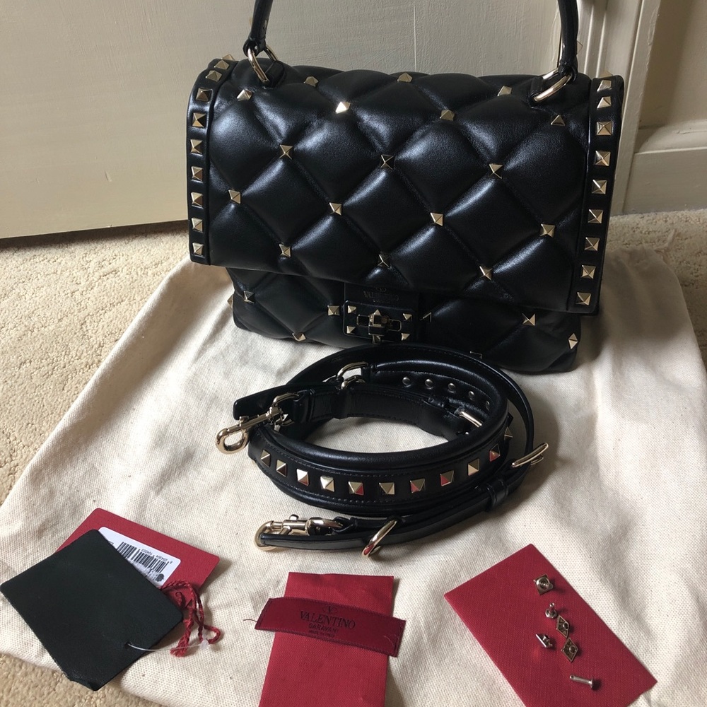 Black Valentino Medium Candystud Bag